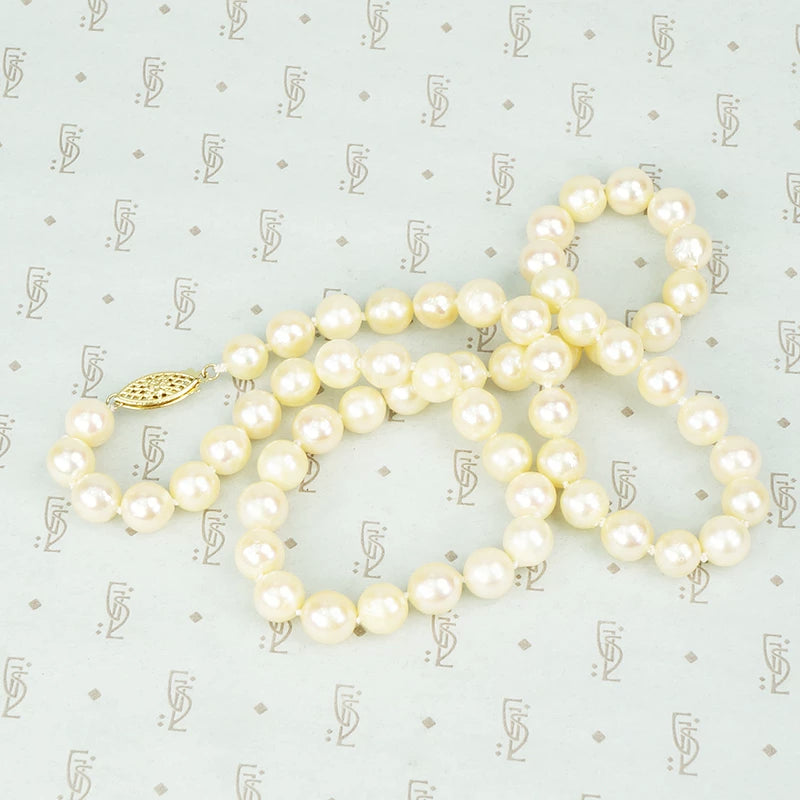 Matinee Length Vintage Pearl Necklace