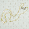 Matinee Length Pearls with Platinum and Diamond Clasp
