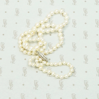 Delightful Diamond Barrel Clasp on Lovely Pearls