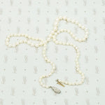 Delightful Diamond Barrel Clasp on Lovely Pearls
