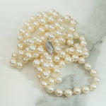 Luxurious Long Platinum Clasped Pearls