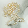 Luxurious Long Platinum Clasped Pearls