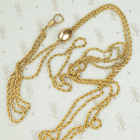 Long Watch Chain with Pearl Slide and Swivel Hook