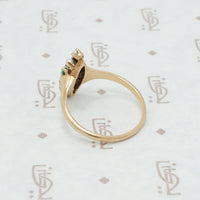 Victorian gold turquoise and pearl ring side view