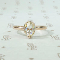 Pear Shaped Rose Cut Diamond Solitaire by GSL