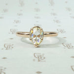 Pear Shaped Rose Cut Diamond Solitaire by GSL