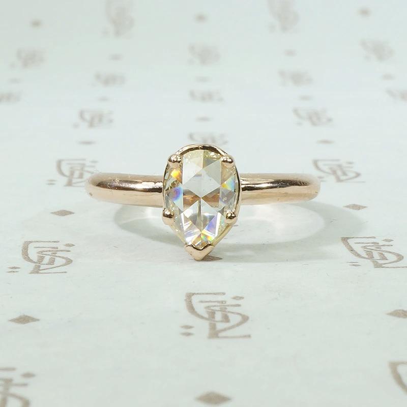 Pear Shaped Rose Cut Diamond Solitaire by GSL