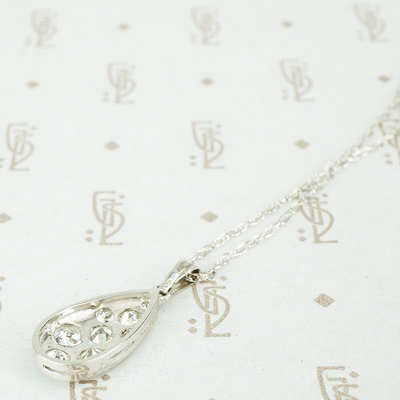 Lovely Tear Drop Shaped Pavé Diamond Pendant