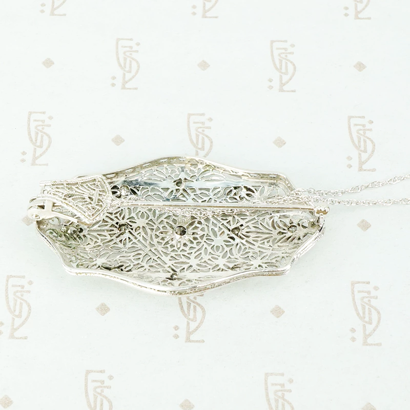 Convertible Pin Pendant Diamond Filigree Jewel