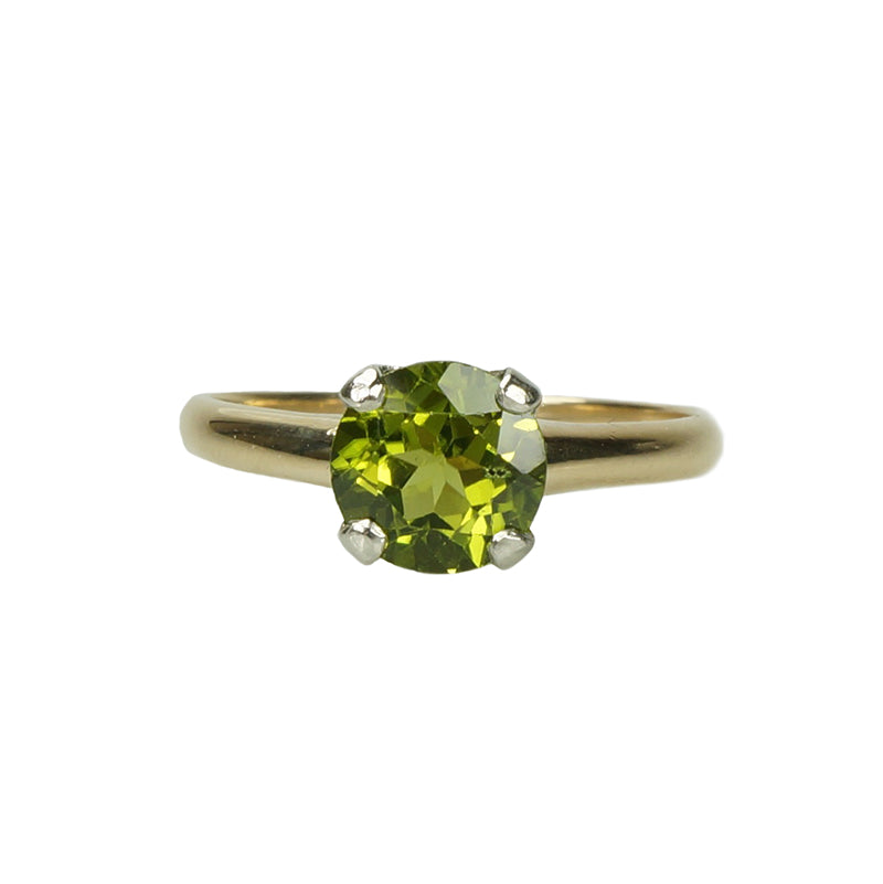 Vintage Peridot Solitaire Engagement Ring