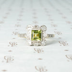 Art Deco Peridot and Diamond Ring