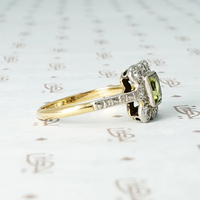 Art Deco Peridot and Diamond Ring