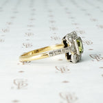 Art Deco Peridot and Diamond Ring