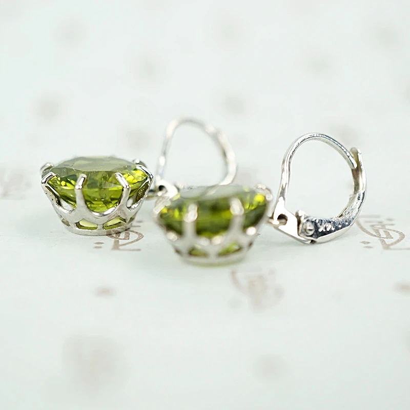 Incredible Green Peridot Vintage Dangle Earrings