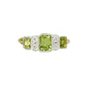 Peridot and Diamond Ring in 18k Yellow Gold and Platinum