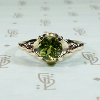 Summery Green Peridot Solitaire Ring