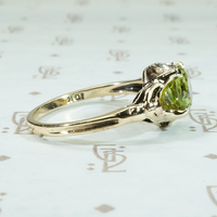 Summery Green Peridot Solitaire Ring