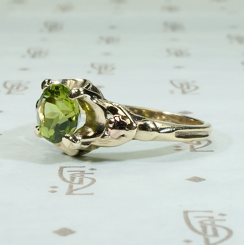 Summery Green Peridot Solitaire Ring