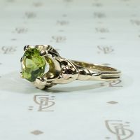 Summery Green Peridot Solitaire Ring