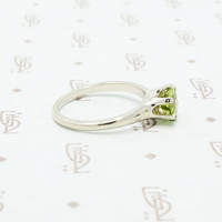Recycled White Gold Peridot Solitaire