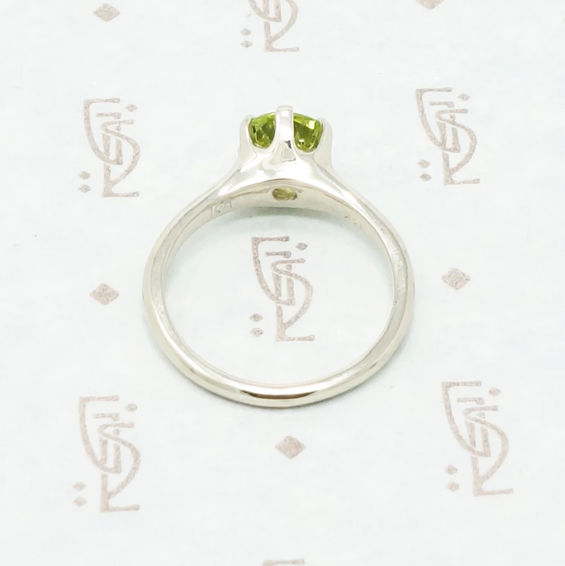 Recycled White Gold Peridot Solitaire