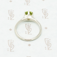 Recycled White Gold Peridot Solitaire