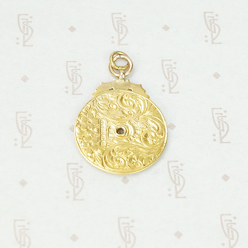Antique Perpetual Calendar Enameled 9ct Gold