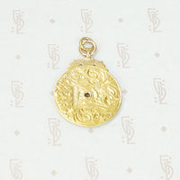 Antique Perpetual Calendar Enameled 9ct Gold