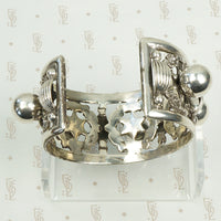 Bold Signed Sterling Peruzzi Cuff Bracelet