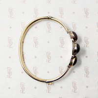 Gorgeous Garnet Silver Gilt Bangle Bracelet