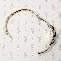 Gorgeous Garnet Silver Gilt Bangle Bracelet
