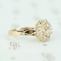 Victorian Old Mine Cut Diamond Cluster Ring