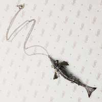 Lively Sterling Silver Articulated Fish Necklace