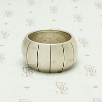 Grooved Wide Dome Band in Silver