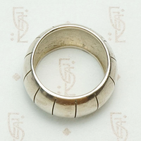 Grooved Wide Dome Band in Silver