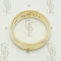 Wide Comfort Fit Vintage Gold Wedding Band