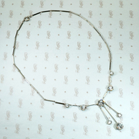Starry Rock Crystal & Silver Dangle Necklace