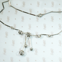 Starry Rock Crystal & Silver Dangle Necklace