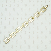 Engraved Gilded Silver 1940s Ladder Bracelet, back view.