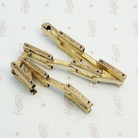 Engraved Gilded Silver 1940s Ladder Bracelet, side view.