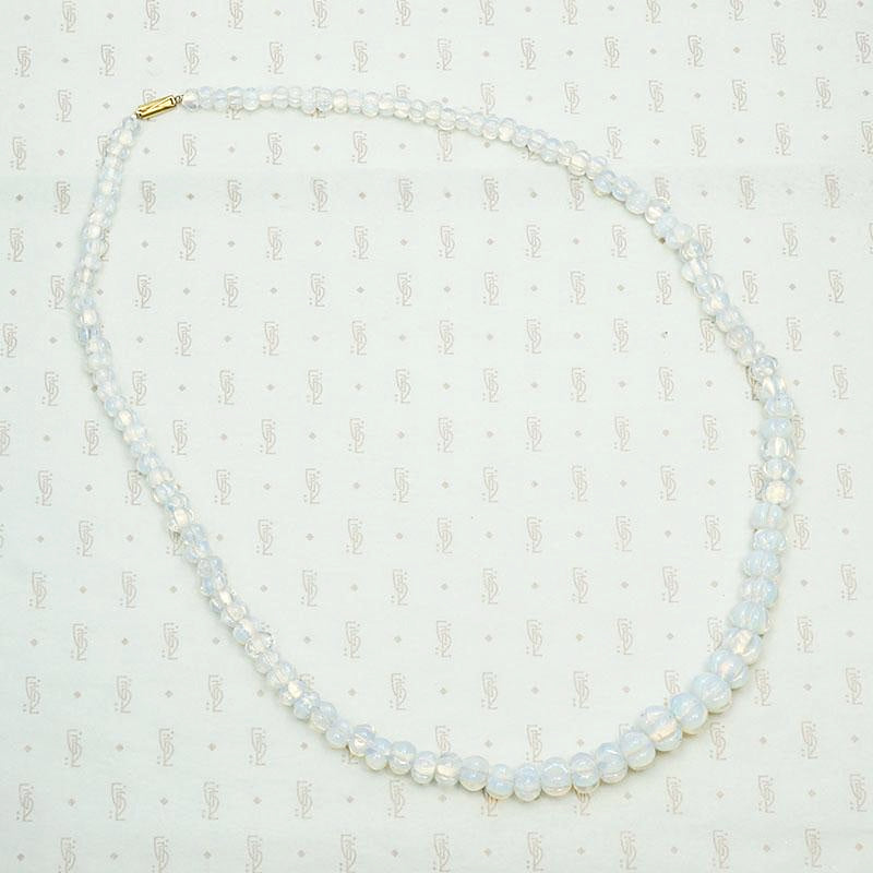 Edwardian Venetian Opaline Bead Necklace