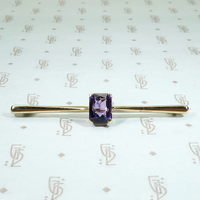 Elegant English Amethyst Bar Pin