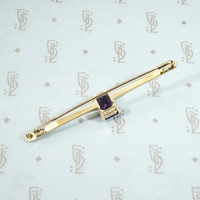 Elegant English Amethyst Bar Pin