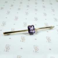 Elegant English Amethyst Bar Pin