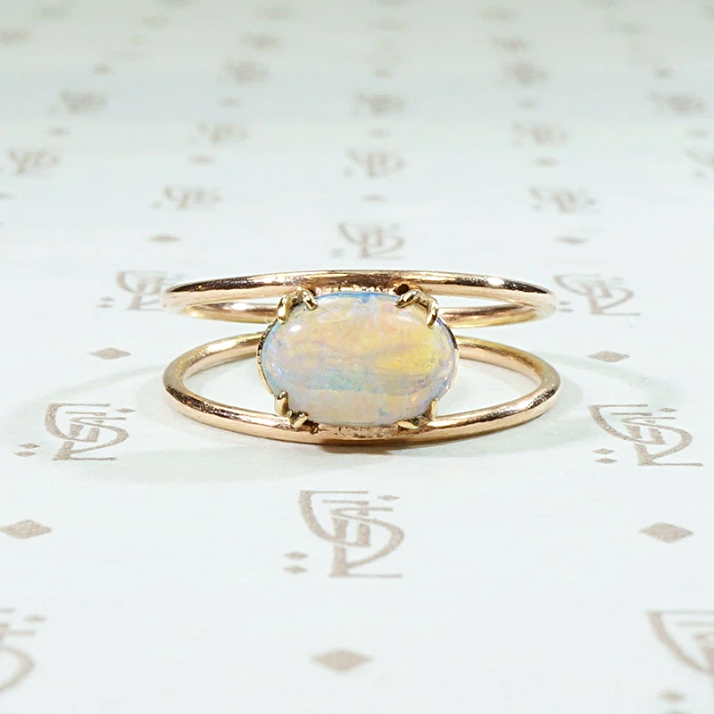 Fiery Opal in Rosy Gold Conversion Ring 