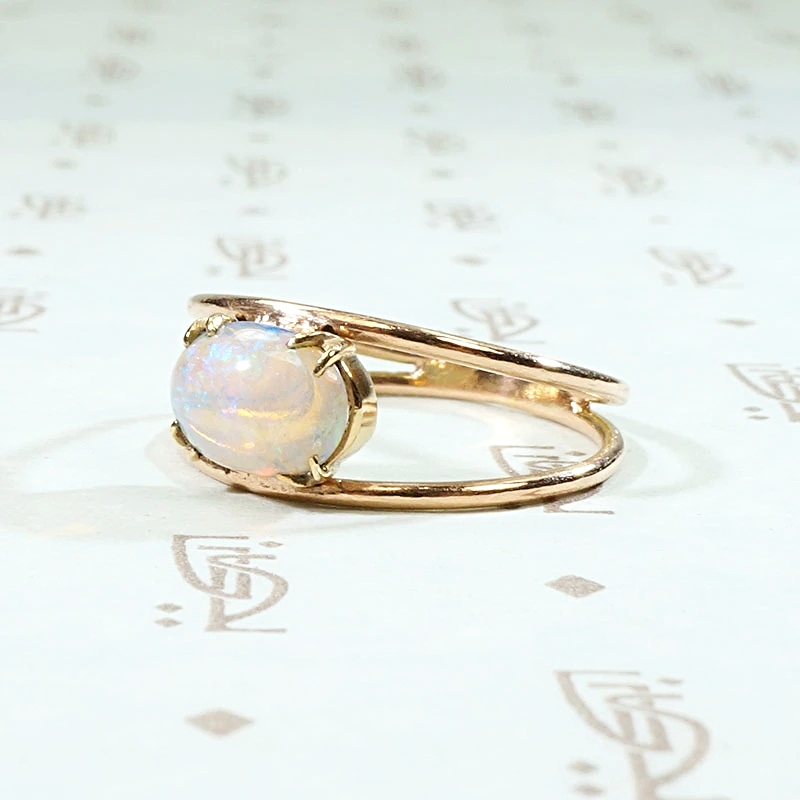 Fiery Opal in Rosy Gold Conversion Ring 