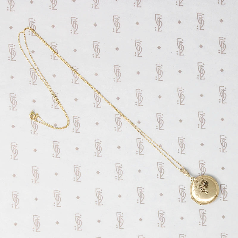 Pretty Little Engraved Gold Locket 