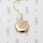 Pretty Little Engraved Gold Locket 