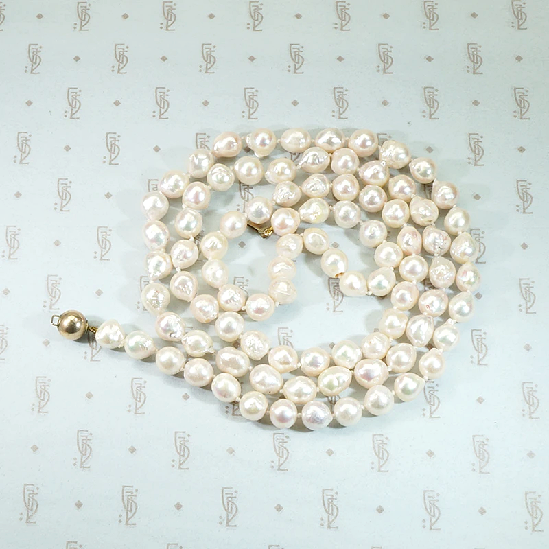 Opera Length Semi-Baroque Pearl Necklace