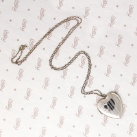 Pinstriped Sterling Silver Heart Locket
